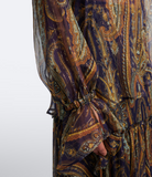 Silk shirt with striped floral paisley