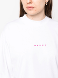 logo-print white t-shirt