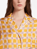 check-print silk shirt