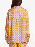 check-print silk shirt