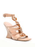 100mm sculpted-wedge heel sandals