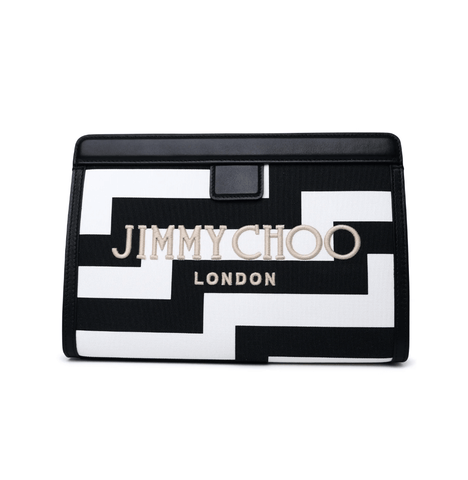 Avenue Pouch Bag black and white Jimmy Choo