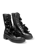 Nari flower-appliqué boots