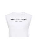 Cropped logo t-shirt in white