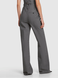 Tropical stretch wool straight pants
