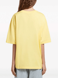 logo-print cotton T-shirt in yellow