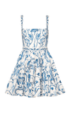Lima mini blue embroidered dress