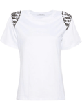 gem-embellished T-shirt in white