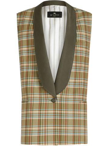 check-pattern green waistcoat