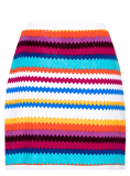 Terry-chevron mini wrap skirt