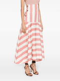 pleat-detail stripe pink skirt