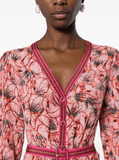 floral-print silk dress