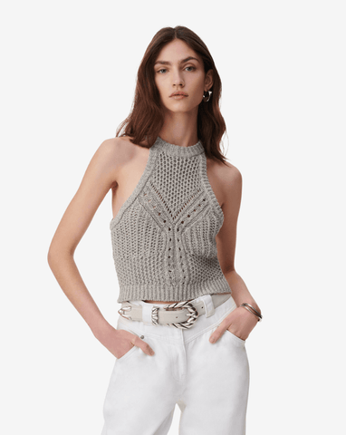 Firoza crochet grey top