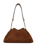 Cinch brown suede shoulder bag