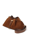 Cinch brown suede shoulder bag