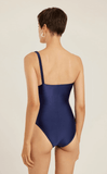 Blue one bone shoulder swimsuit