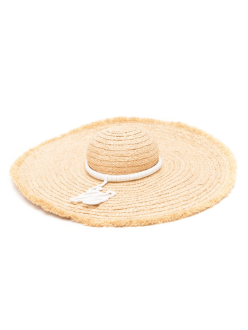 logo-appliqué raffia sun hat