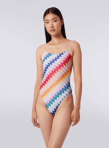 Zigzag one-piece swimsuit