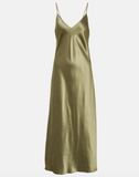 Clea silk satin green dress