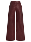 wide-leg leather trousers in boardeuax-red