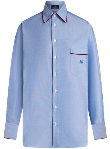 Cotton poplin shirt w/ contrast profiles