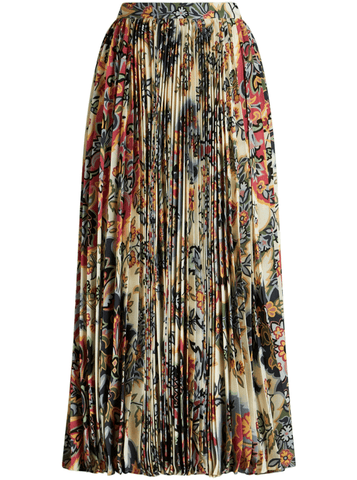 paisley-print pleated midi shirt