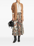 paisley-print pleated midi shirt