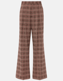 Checked high-rise wide-leg pants