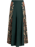 paisley-print silk midi skirt