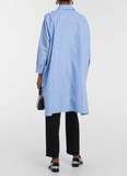 Striped cotton poplin shirt in blue