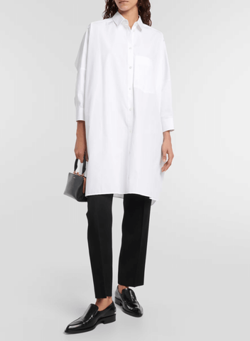 White cotton poplin shirt