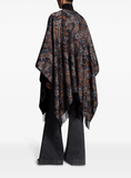 paisley-print silk cape