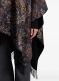 paisley-print silk cape