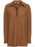 Tropical wool blend camel shirt