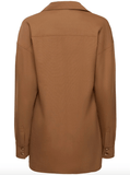 Tropical wool blend camel shirt