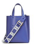 logo-strap leather tote bag in purple