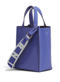 logo-strap leather tote bag in purple