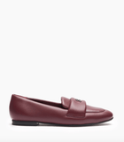 Puff leather loafers in burgundy