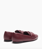 Puff leather loafers in burgundy