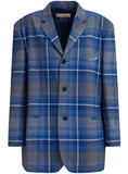 Blue checked blazer