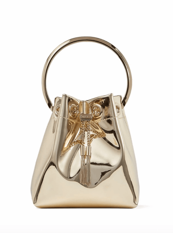 Bon Bon metallic-effect bucket bag in gold