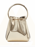 Bon Bon metallic-effect bucket bag in gold