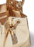 Bon Bon metallic-effect bucket bag in gold