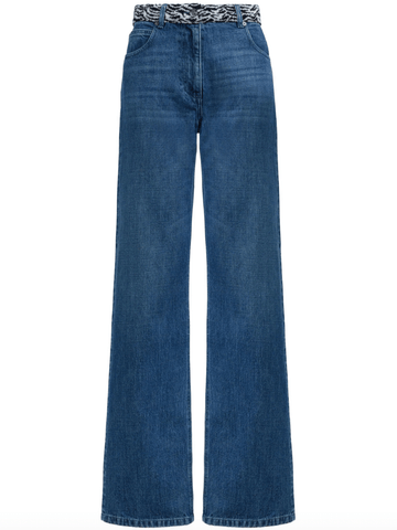 knitted-panel jeans