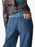 knitted-panel jeans