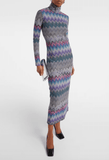 zigzag-woven midi dress