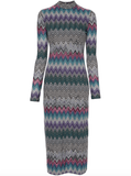 zigzag-woven midi dress