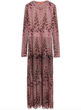 zigzag midi dress in pink