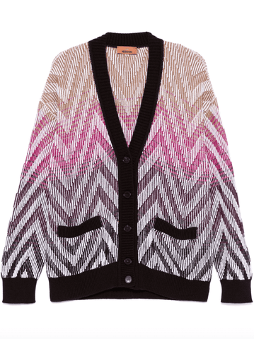 chevron-knit cardigan