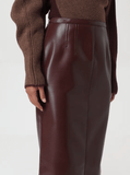 Midi pencil skirt in burgundy